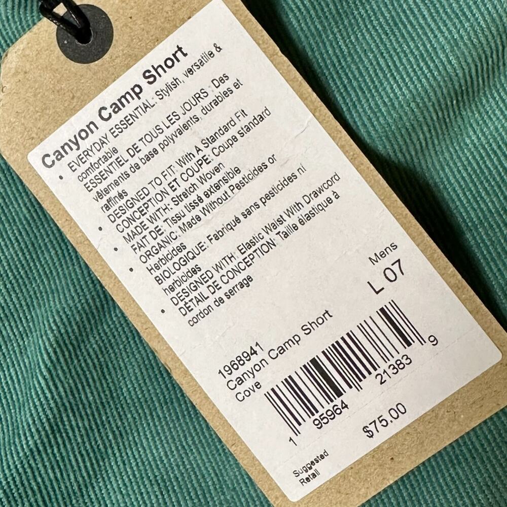 Prana Canyon Camp Shorts Mens Size L (32-33-34) 7" Inseam Corduroy NWT - Picture 2 of 9